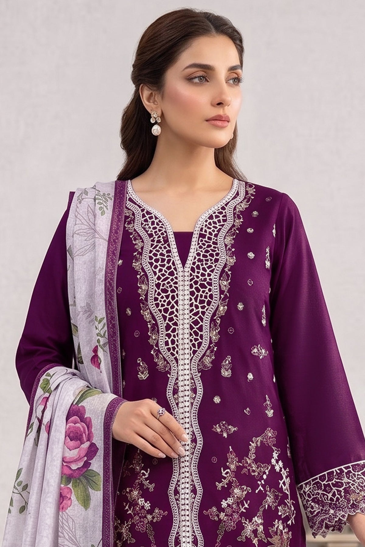 SHAFNUFAB Women's Georgette Ethnic Wear for WomenSemi Stitched PAKISTANI SUIT SF311427