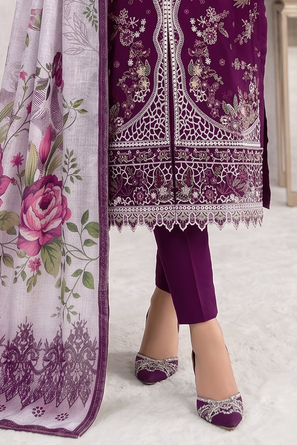 SHAFNUFAB Women's Georgette Ethnic Wear for WomenSemi Stitched PAKISTANI SUIT SF311427