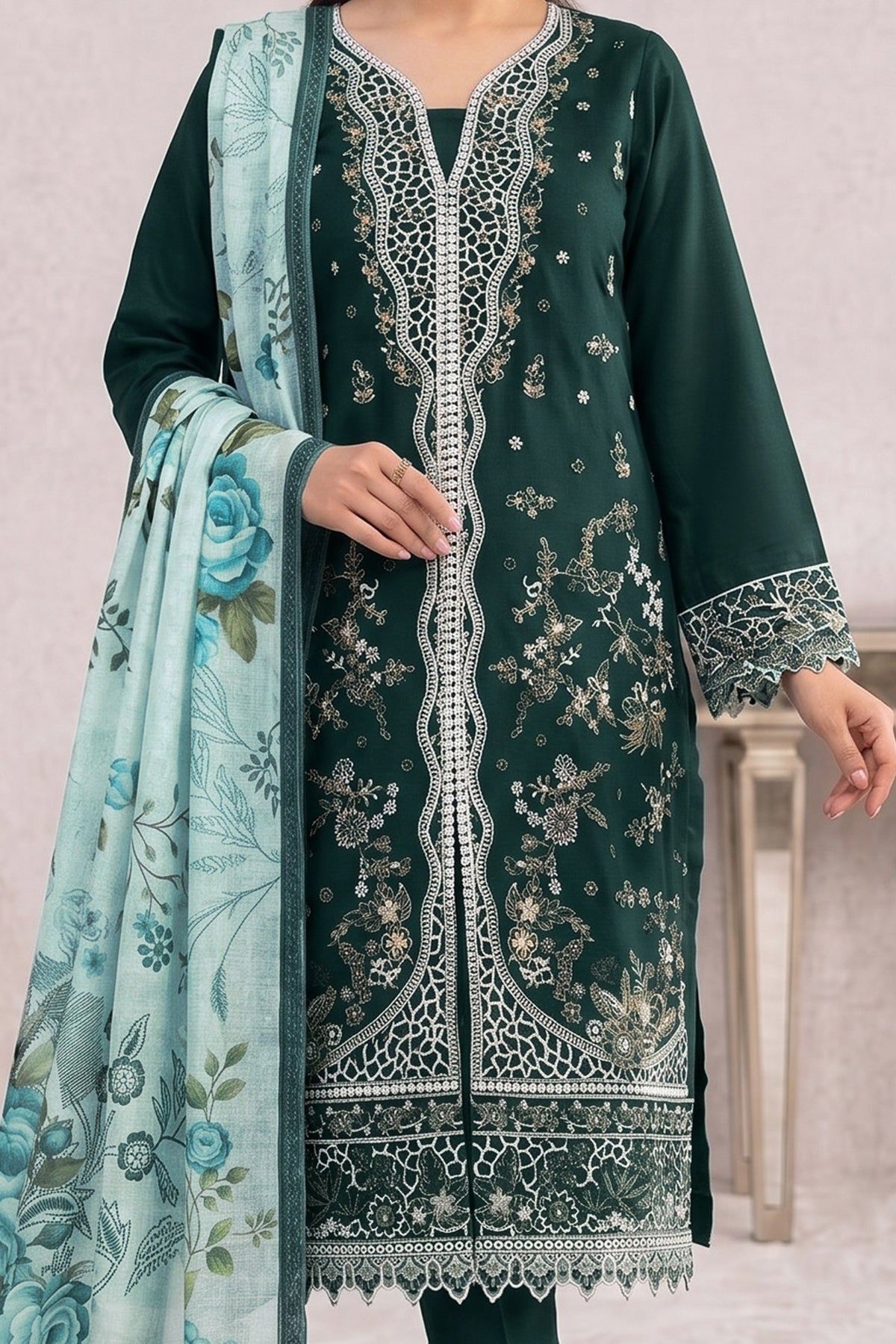 SHAFNUFAB Women's Georgette Ethnic Wear for WomenSemi Stitched sarara Suit  SF311428