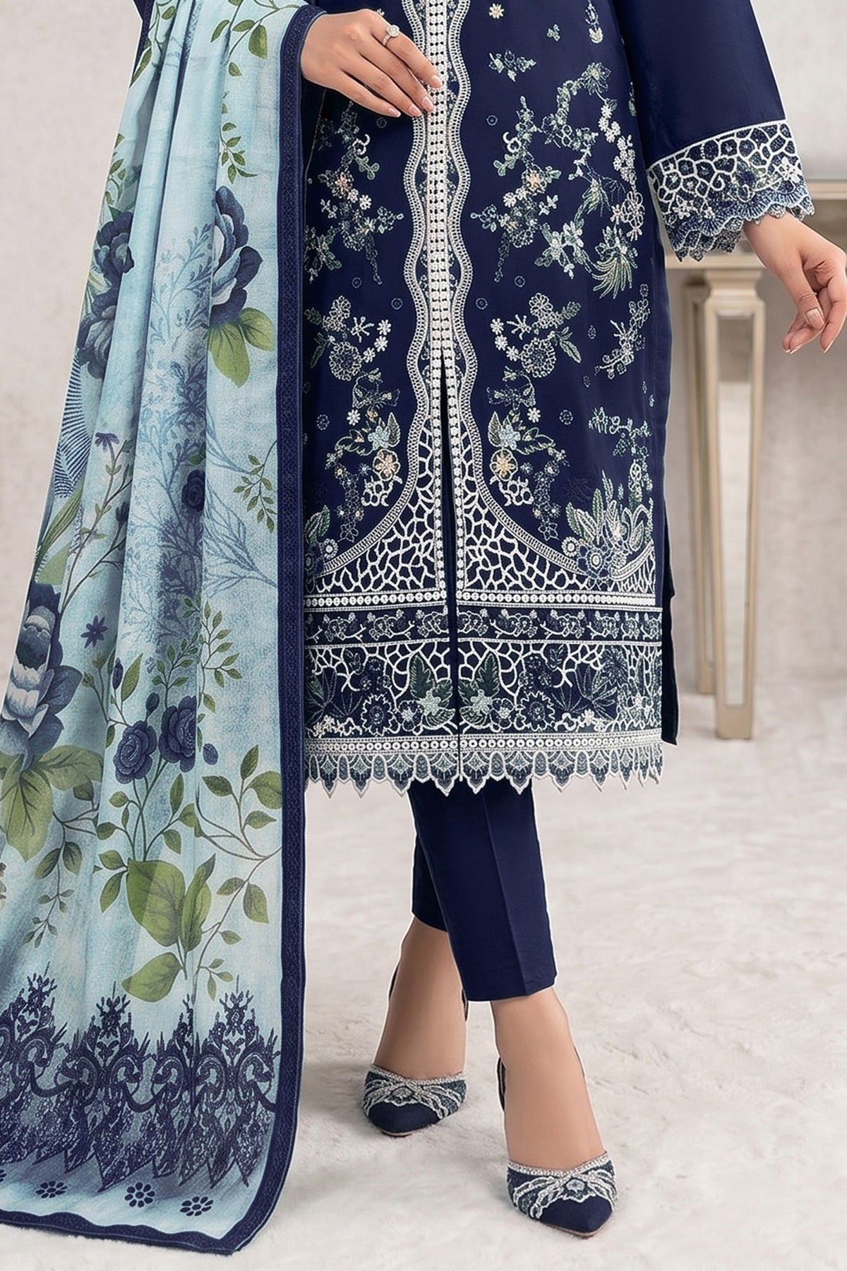SHAFNUFAB Women's Georgette Ethnic Wear for WomenSemi Stitched sarara Suit  SF311429