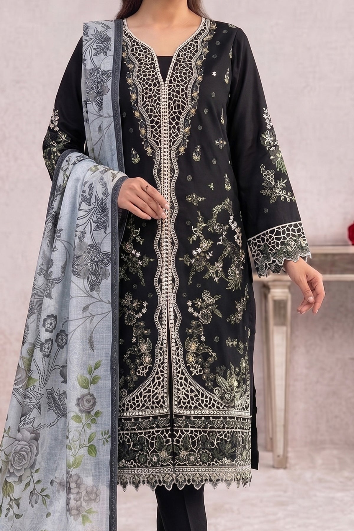 SHAFNUFAB Women's Georgette Ethnic Wear for WomenSemi Stitched sarara Suit  SF311431