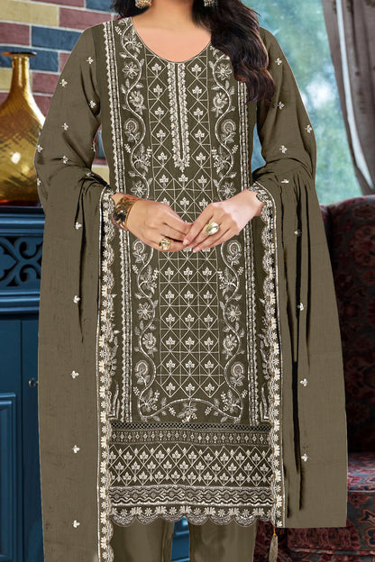 SHAFNUFAB Women's Georgette Ethnic Wear for WomenSemi Stitched sarara Suit  SF311432