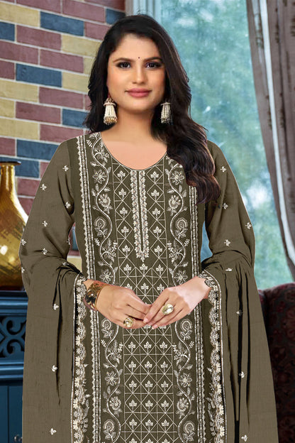 SHAFNUFAB Women's Georgette Ethnic Wear for WomenSemi Stitched sarara Suit  SF311432