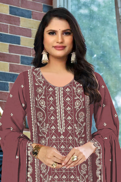 SHAFNUFAB Women's Georgette Ethnic Wear for WomenSemi Stitched sarara Suit  SF311434