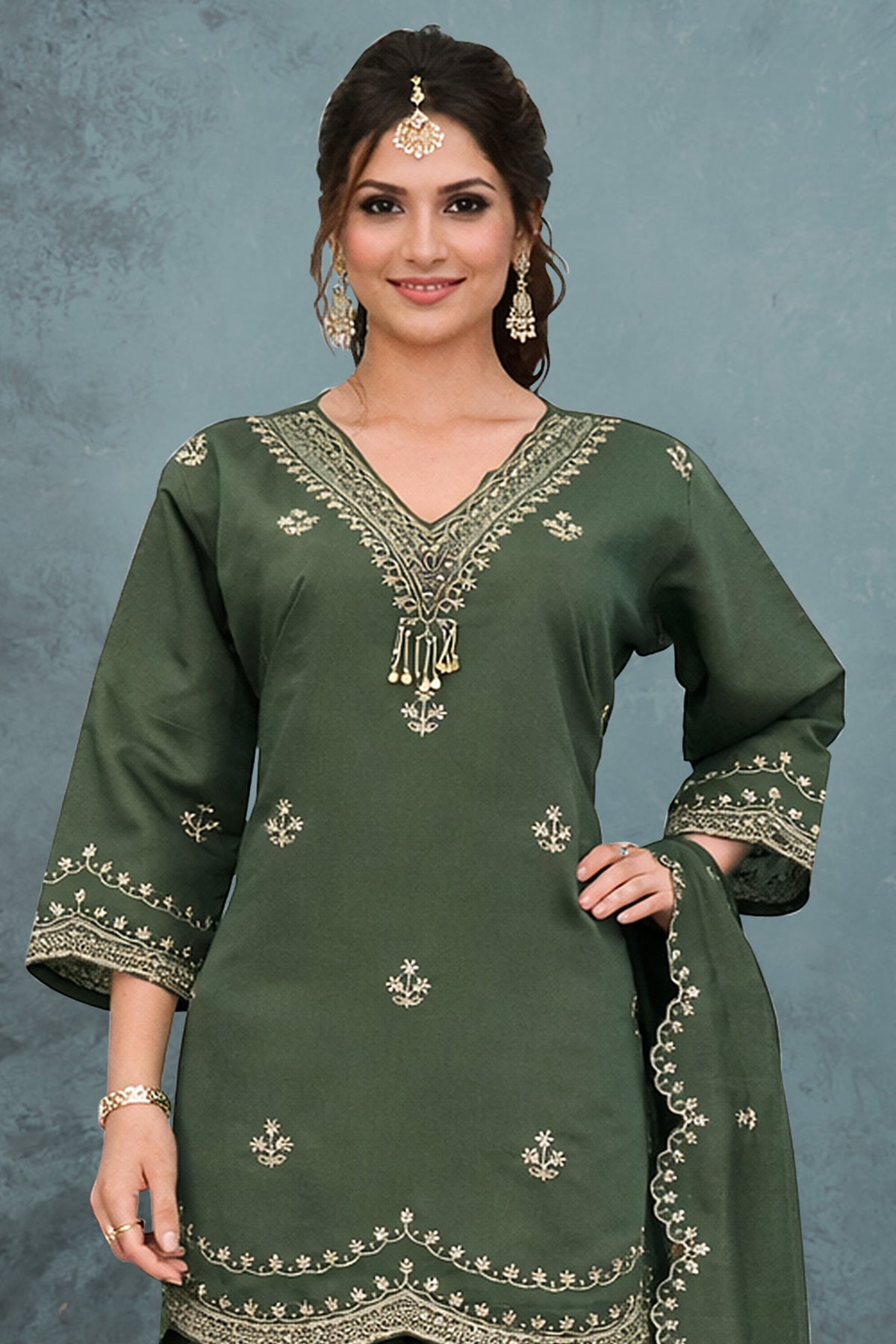 SHAFNUFAB Women's Georgette Ethnic Wear for WomenSemi Stitched sarara Suit  SF311436