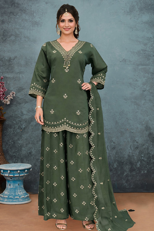 SHAFNUFAB Women's Georgette Ethnic Wear for WomenSemi Stitched sarara Suit  SF311436