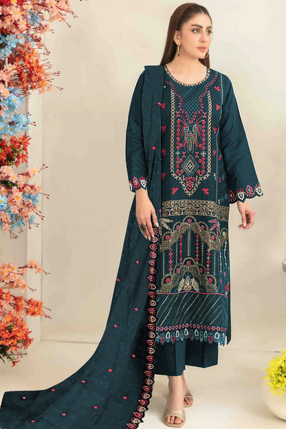 SHAFNUFAB Women's Georgette Ethnic Wear for WomenSemi Stitched sarara Suit Pakistani Suit  SF311438