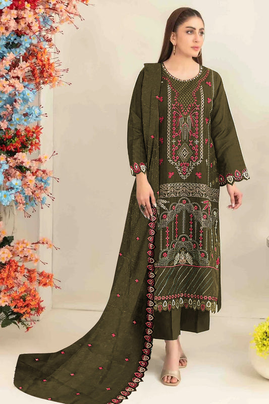 SHAFNUFAB Women's Georgette Ethnic Wear for WomenSemi Stitched sarara Suit Pakistani Suit  SF311439
