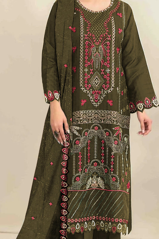 SHAFNUFAB Women's Georgette Ethnic Wear for WomenSemi Stitched sarara Suit Pakistani Suit SF311439