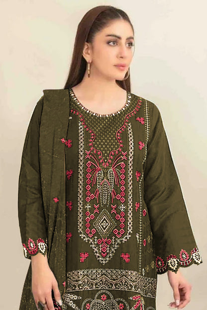 SHAFNUFAB Women's Georgette Ethnic Wear for WomenSemi Stitched sarara Suit Pakistani Suit  SF311439