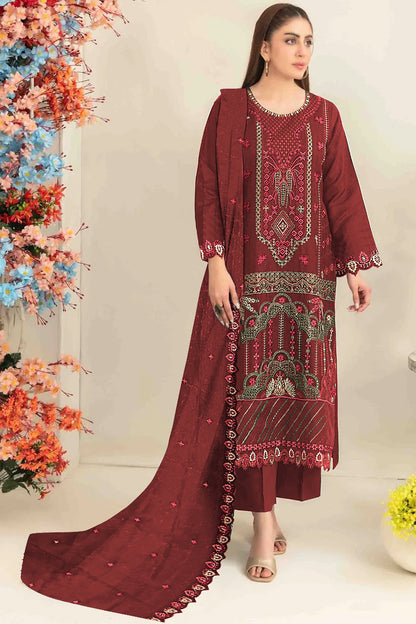 SHAFNUFAB Women's Georgette Ethnic Wear for WomenSemi Stitched sarara Suit Pakistani Suit  SF311440