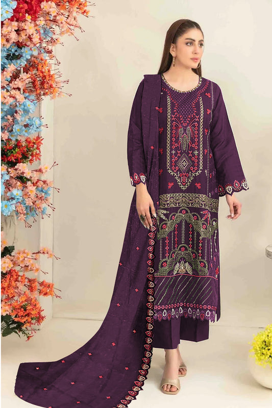 SHAFNUFAB Women's Georgette Ethnic Wear for WomenSemi Stitched sarara Suit Pakistani Suit  SF311441