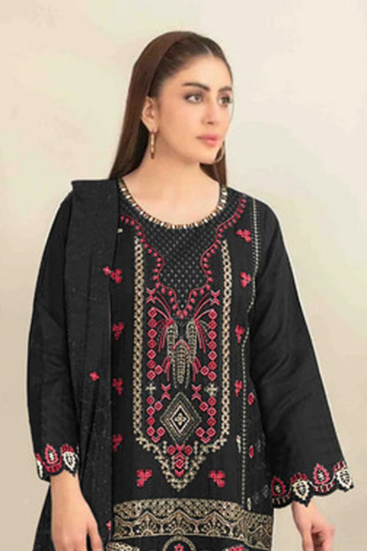 SHAFNUFAB Women's Georgette Ethnic Wear for WomenSemi Stitched sarara Suit Pakistani Suit SF311442
