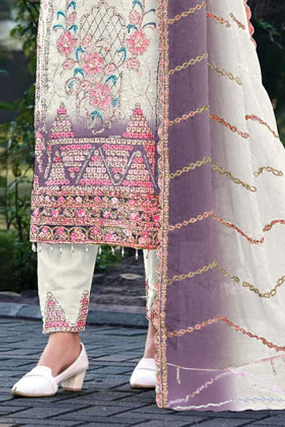 SHAFNUFAB Women's Georgette Ethnic Wear for WomenSemi Stitched sarara Suit Pakistani Suit  SF311444