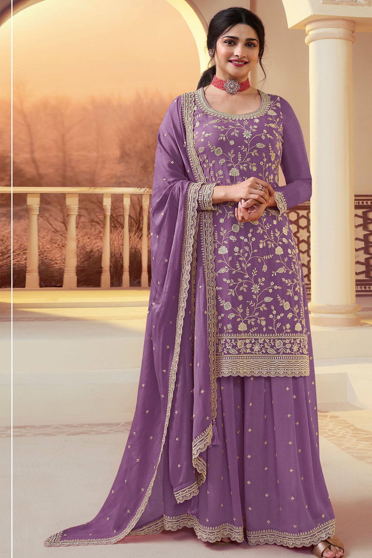 SHAFNUFAB Women's Georgette Ethnic Wear for WomenSemi Stitched sarara Suit Pakistani Suit  SF311527