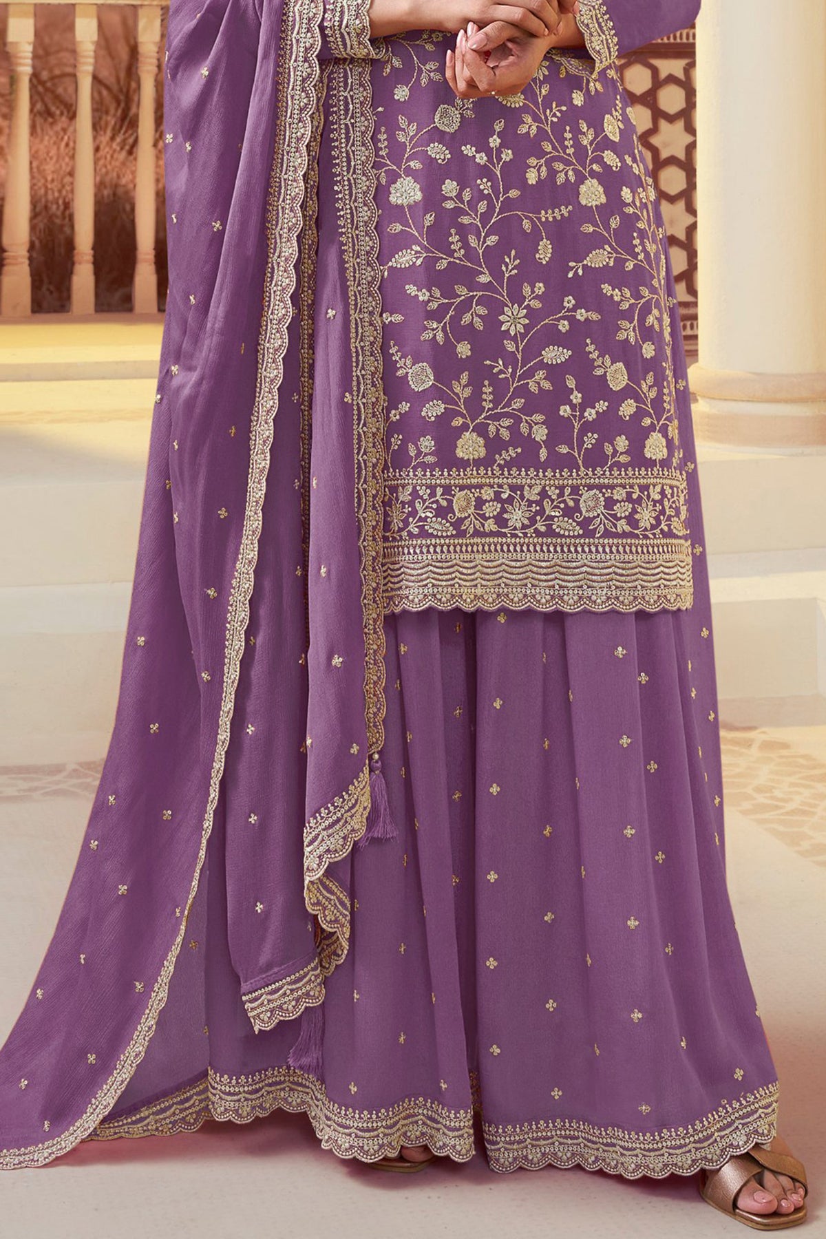 SHAFNUFAB Women's Georgette Ethnic Wear for WomenSemi Stitched sarara Suit Pakistani Suit  SF311527