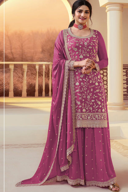 SHAFNUFAB Women's Georgette Ethnic Wear for WomenSemi Stitched sarara Suit Pakistani Suit  SF311528