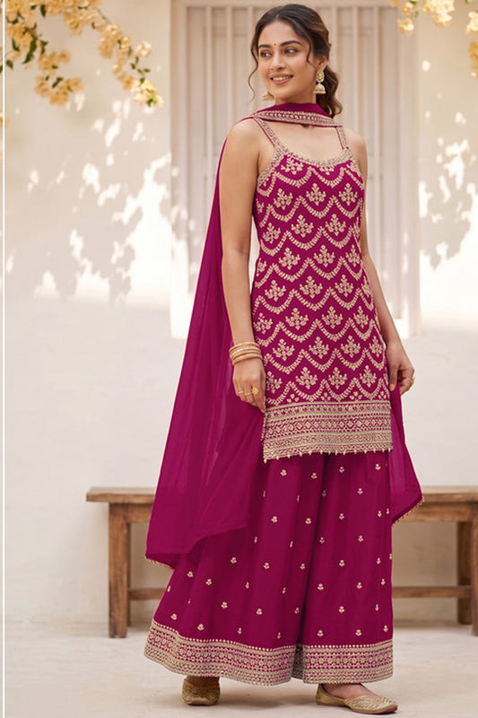 SHAFNUFAB Women's Georgette Ethnic Wear for WomenSemi Stitched sarara Suit Pakistani Suit  SF311530