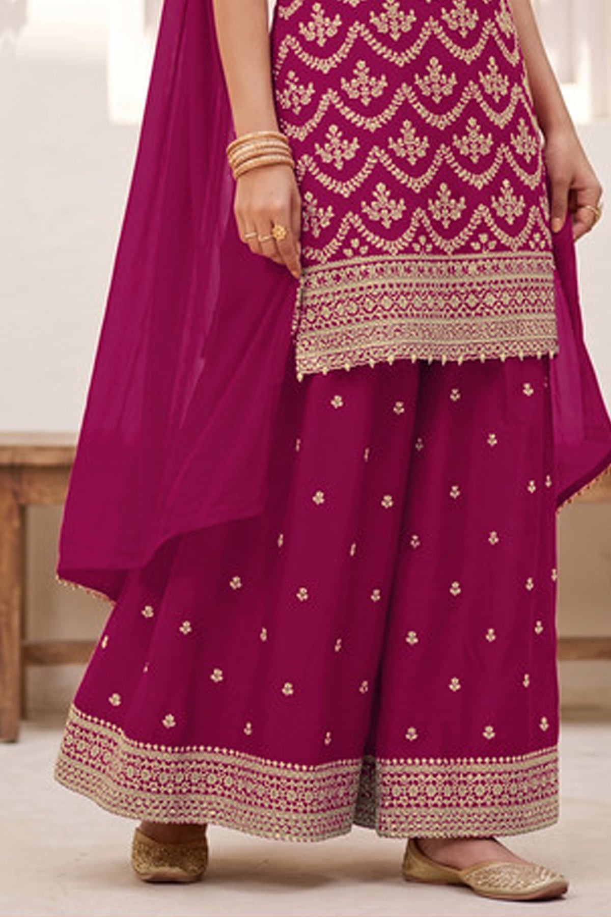 SHAFNUFAB Women's Georgette Ethnic Wear for WomenSemi Stitched sarara Suit Pakistani Suit  SF311530