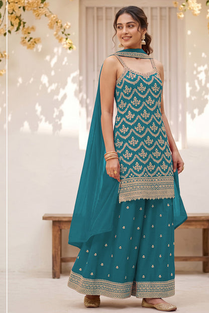 SHAFNUFAB Women's Georgette Ethnic Wear for WomenSemi Stitched sarara Suit Pakistani Suit  SF311531