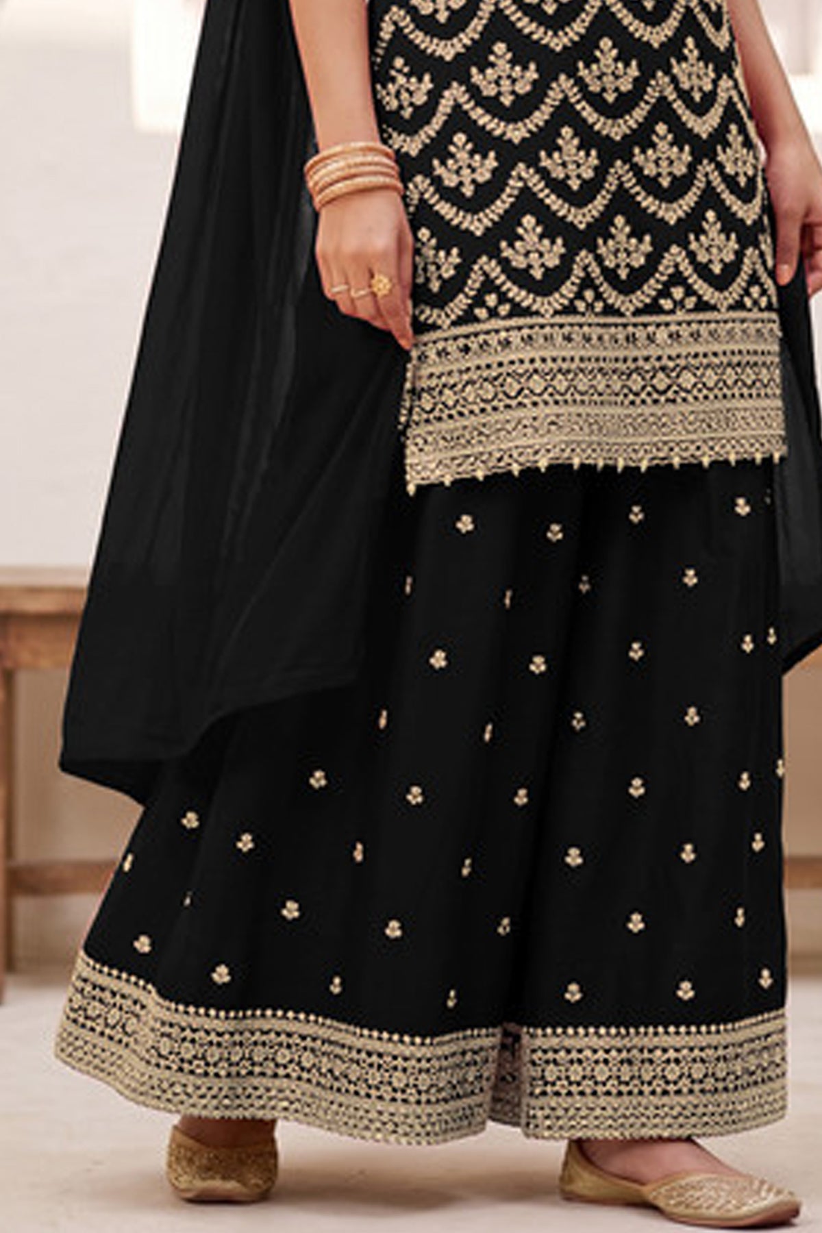 SHAFNUFAB Women's Georgette Ethnic Wear for WomenSemi Stitched sarara Suit Pakistani Suit  SF311533