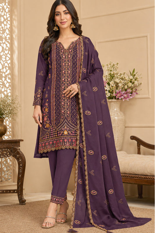 SHAFNUFAB Women's Georgette Ethnic Wear for WomenSemi Stitched sarara Suit Pakistani Suit  SF311536