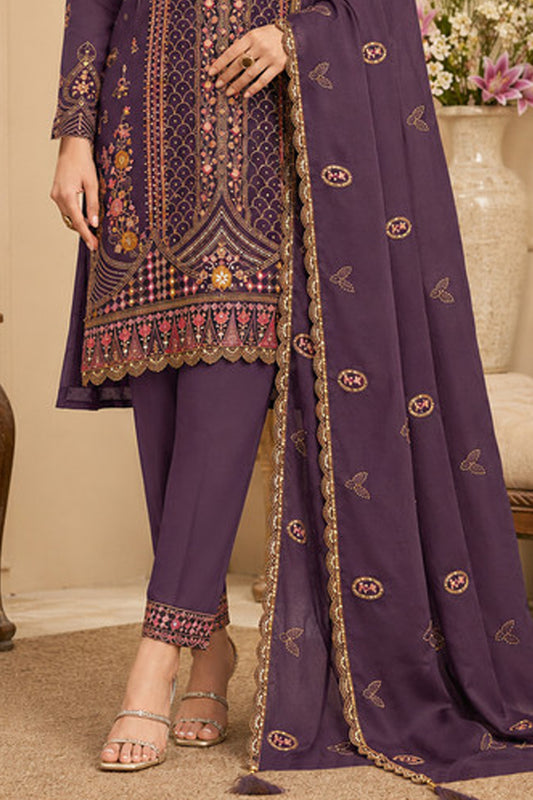 SHAFNUFAB Women's Georgette Ethnic Wear for WomenSemi Stitched sarara Suit Pakistani Suit SF311536