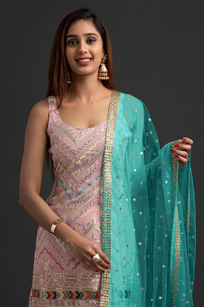 SHAFNUFAB Women's Georgette Ethnic Wear for WomenSemi Stitched PAKISTANI SUIT SF31201