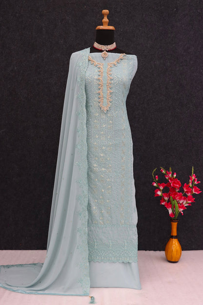SHAFNUFAB Women's Georgette Ethnic Wear for WomenSemi Stitched PAKISTANI SUIT SF31203