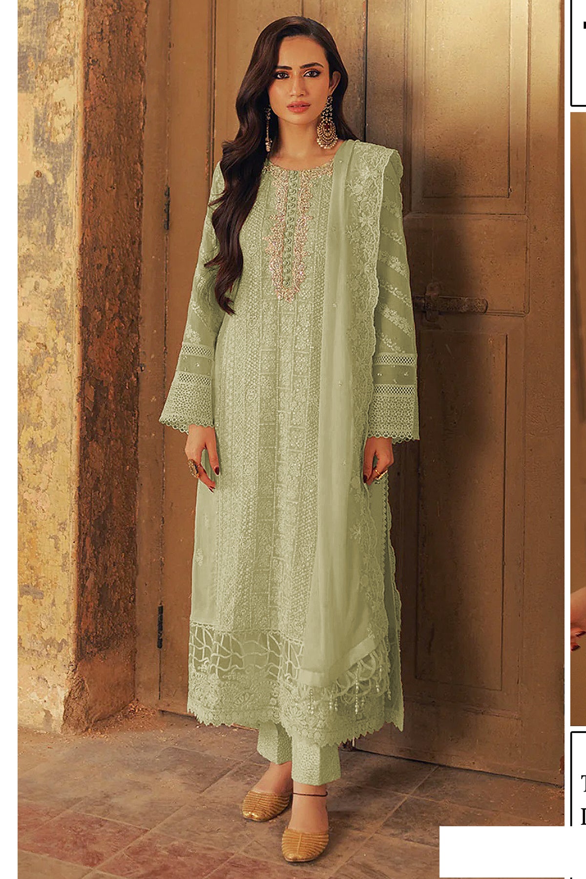 SHAFNUFAB Women's Georgette Ethnic Wear for WomenSemi Stitched PAKISTANI SUIT SF31205