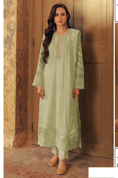 SHAFNUFAB Women's Georgette Ethnic Wear for WomenSemi Stitched PAKISTANI SUIT SF31205