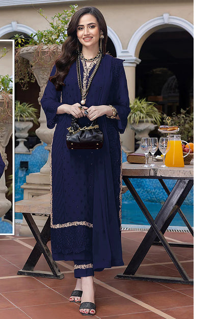 SHAFNUFAB Women's Georgette Ethnic Wear for WomenSemi Stitched PAKISTANI SUIT SF31206