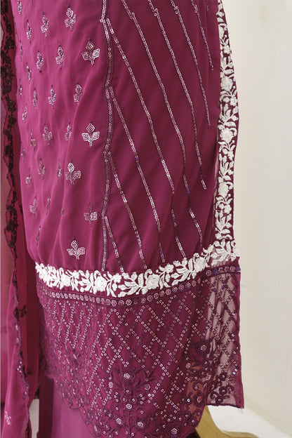 SHAFNUFAB Women's Georgette Ethnic Wear for WomenSemi Stitched PAKISTANI SUIT SF31207