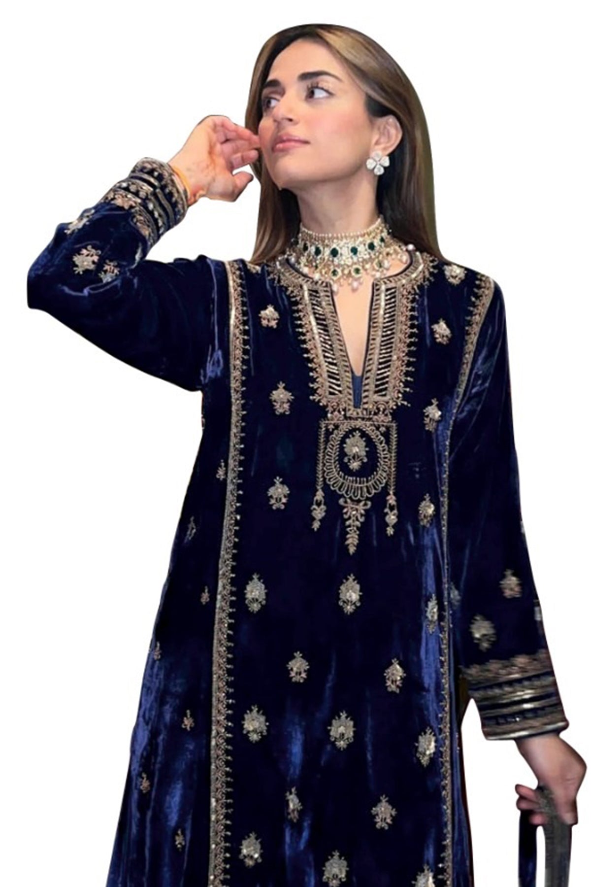 SHAFNUFAB Women's Georgette Ethnic Wear for WomenSemi Stitched PAKISTANI SUIT SF31211