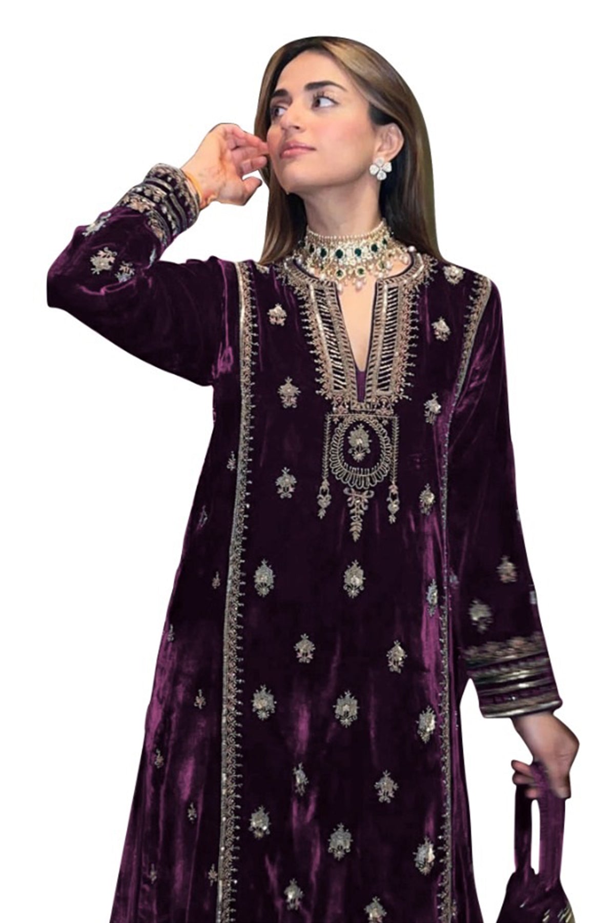 SHAFNUFAB Women's Georgette Ethnic Wear for WomenSemi Stitched PAKISTANI SUIT SF31212