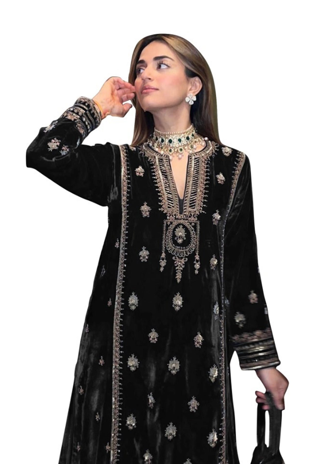 SHAFNUFAB Women's Georgette Ethnic Wear for WomenSemi Stitched PAKISTANI SUIT SF31213