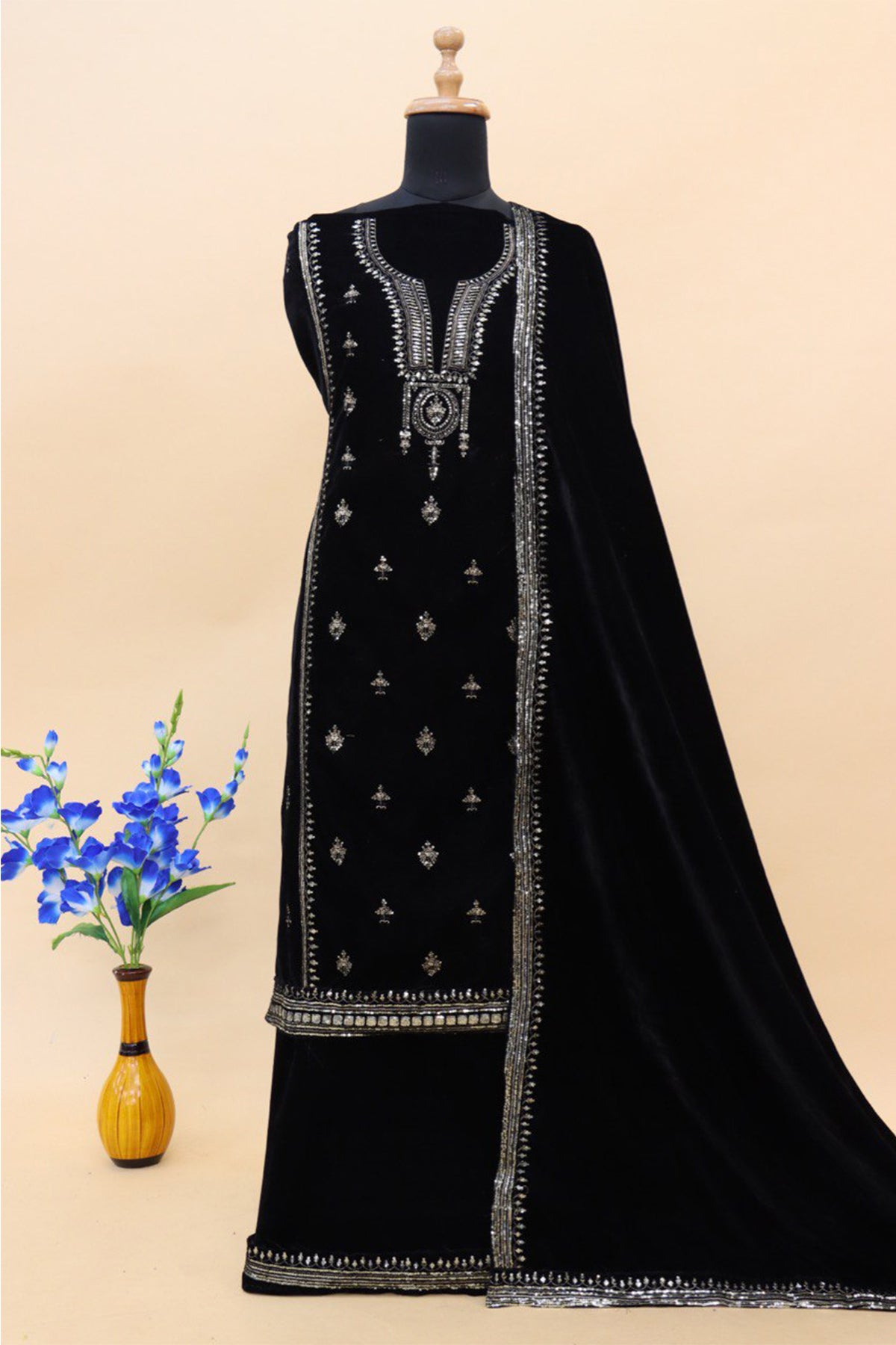 SHAFNUFAB Women's Georgette Ethnic Wear for WomenSemi Stitched PAKISTANI SUIT SF31213