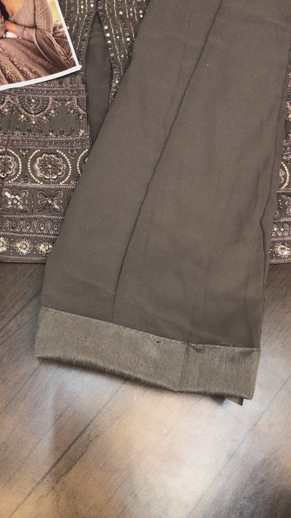 Shafnufab Women's Georgette Semi Stitched Pakistani Salwar Suit ( SF171349 _ Grey _ Free Size)
