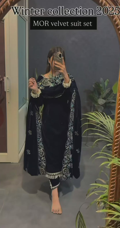 SHAFNUFAB Women's Georgette Ethnic Wear for WomenSemi StitchedSalwarSuit  SF201517