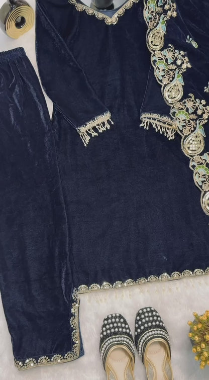 SHAFNUFAB Women's Georgette Ethnic Wear for WomenSemi StitchedSalwarSuit  SF201517