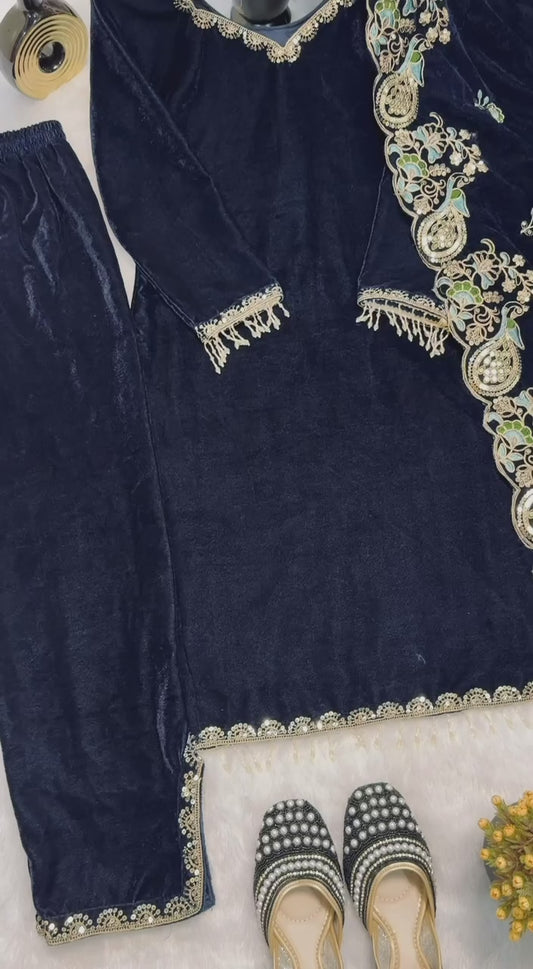 SHAFNUFAB Women's Georgette Ethnic Wear for WomenSemi StitchedSalwarSuit  SF201517