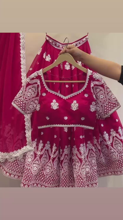 SHAFNUFAB Women's Georgette Ethnic Wear for WomenSemi StitchedSalwarSuit  SF201551