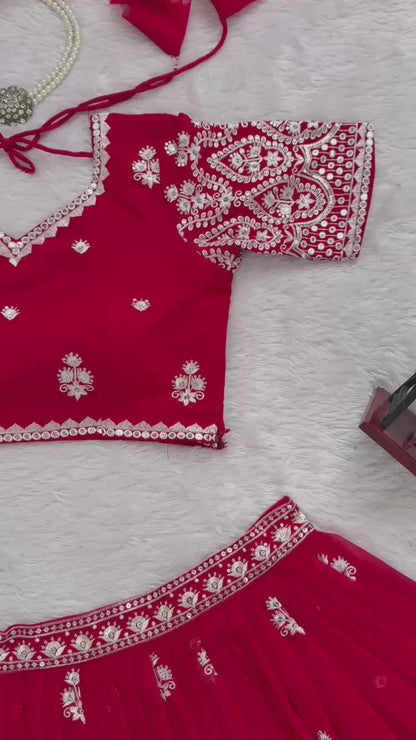 SHAFNUFAB Women's Georgette Ethnic Wear for WomenSemi StitchedSalwarSuit  SF201551