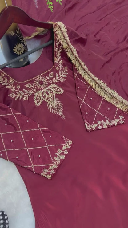 SHAFNUFAB Women's Georgette Ethnic Wear for WomenSemi StitchedSalwarSuit  SF251300