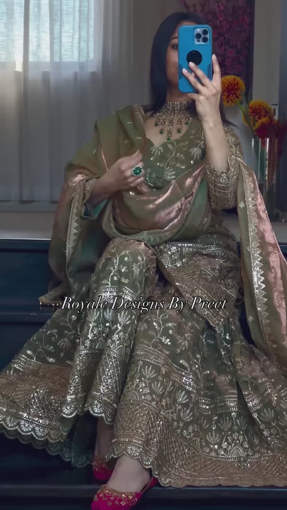 SHAFNUFAB Women's Georgette Ethnic Wear for WomenSemi StitchedSalwarSuit  SF201518