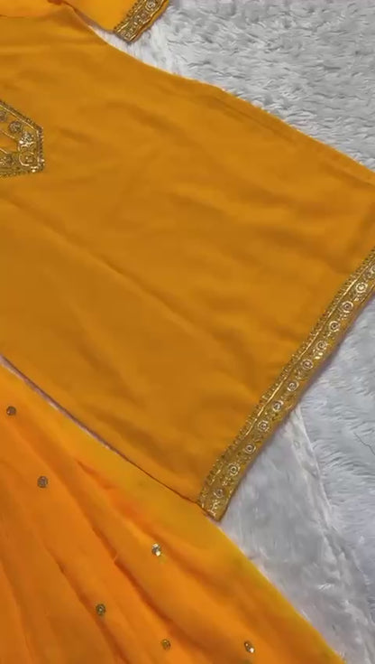 SHAFNUFAB Women's Georgette Ethnic Wear for WomenSemi StitchedSalwarSuit  SF201557