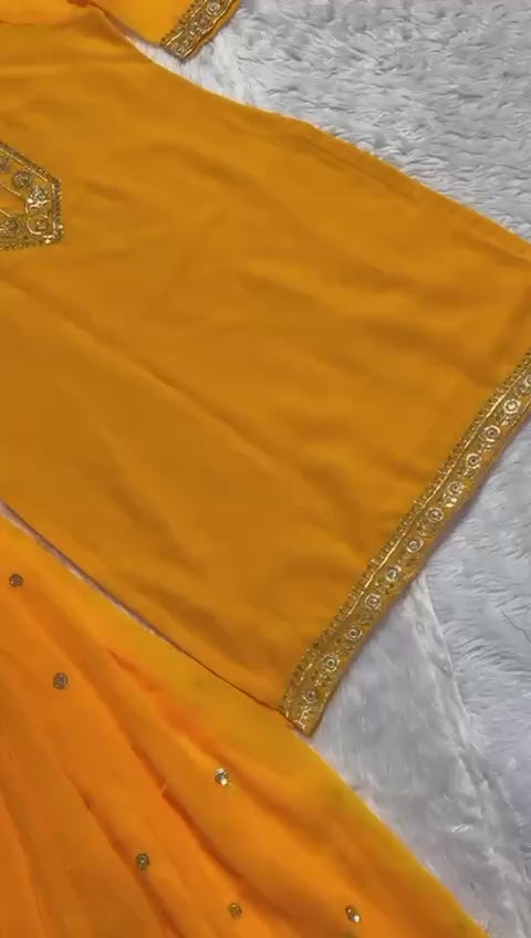 SHAFNUFAB Women's Georgette Ethnic Wear for WomenSemi StitchedSalwarSuit  SF201557