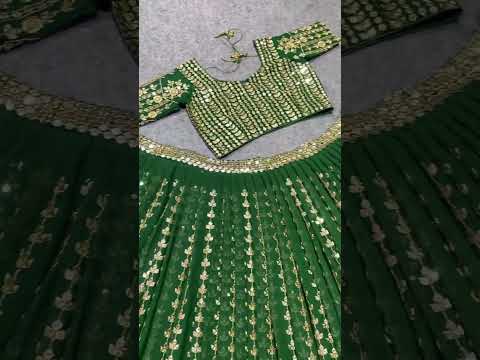 SHAFNUFAB Women Georgette Semi Stitched lehengacholi SF201386  Diwali Outfit Embroidered lehengacholi Set Green  Colour Indian Heavy Lehenga
