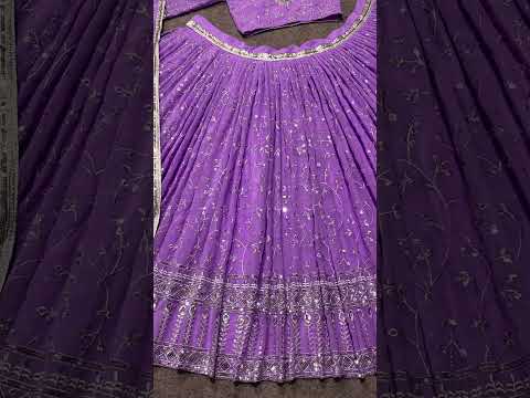 SHAFNUFAB WomenGeorgette Semi Stitched lehengacholi SF201359  Diwali Outfit Embroidered lehengacholi Set Purple  Colour Indian Heavy Lehenga
