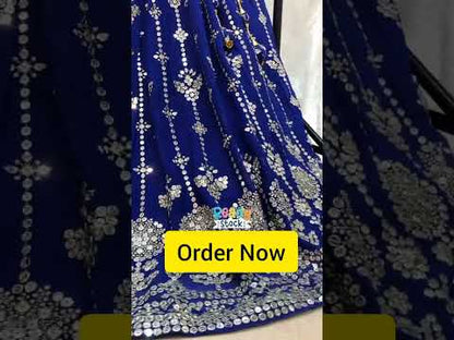 SHAFNUFAB Womens Georgette Semi Stitched lehengacholi SF201345  Diwali Outfit Embroidered lehengacholi Set Blue  Colour Indian Heavy Lehenga
